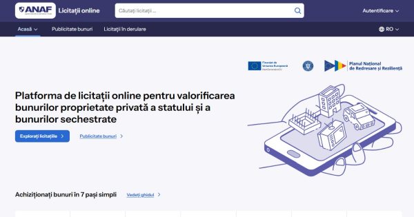eLicitatiiANAF - Platforma oficiala ANAF unde poti licita online masini de lux si ceasuri scumpe la pret redus